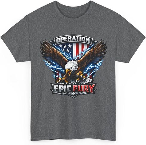 قميص Operation Epic Fury Eagle، تي شيرت برسومات وطنية بنمط تكتيكي خيالي in Kuwait