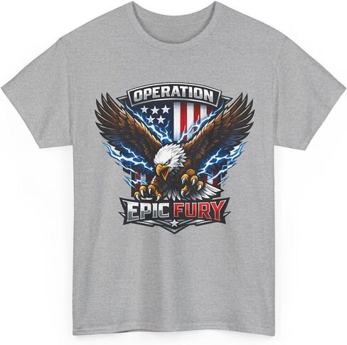 قميص Operation Epic Fury Eagle، تي شيرت برسومات وطنية بنمط تكتيكي خيالي in Kuwait