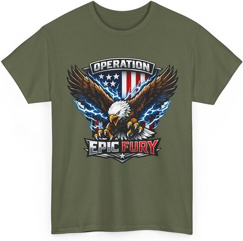 قميص Operation Epic Fury Eagle، تي شيرت برسومات وطنية بنمط تكتيكي خيالي in Kuwait