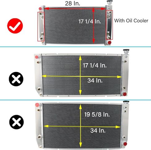3 Row Radiator Compatible with 1988-1995 Chevy GMC C1500 C2500 K1500 K2500 5.0L 5.7L 350 305 V8 Silverado Cheyenne Truck (3-Row Radiator Fans Shroud Set) in Kuwait