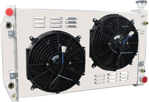 3 Row Radiator Compatible with 1988-1995 Chevy GMC C1500 C2500 K1500 K2500 5.0L 5.7L 350 305 V8 Silverado Cheyenne Truck (3-Row Radiator Fans Shroud Set) in Kuwait