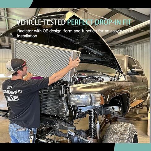 3 Row Radiator Compatible with 1988-1995 Chevy GMC C1500 C2500 K1500 K2500 5.0L 5.7L 350 305 V8 Silverado Cheyenne Truck (3-Row Radiator Fans Shroud Set) in Kuwait
