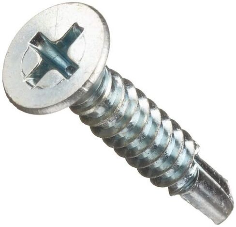Small Parts Zinc Plated Steel Self-Drilling Screw, Undercut 82 degrees Flat Head, Phillips Drive, #2 Drill Point, #6-20 Thread Size, 1/2 inches Length (Pack of 100) in Saudi Arabia