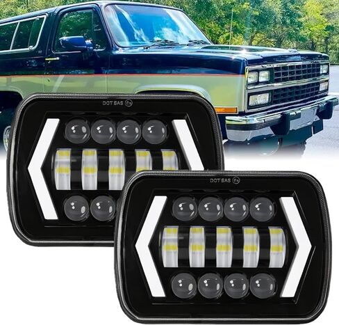 H6054 5x7 7x6 Headlights Assembly Compatible with 1982-1995 Toyota Pickup Car Lights,DOT Approved Hi/Lo Sealed Beam with DRL Headlight Assemblies, 6000K White, Pack of 2 in Kuwait