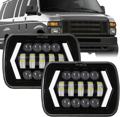 H6054 5x7 7x6 Headlights Assembly Compatible with 1982-1995 Toyota Pickup Car Lights,DOT Approved Hi/Lo Sealed Beam with DRL Headlight Assemblies, 6000K White, Pack of 2 in Saudi Arabia