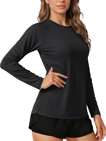 TACVASEN Womens Long Sleeve Rash Guard UPF 50+ UV Sun Shirts Quick Dry Swim Shirt Hiking Tops in Kuwait