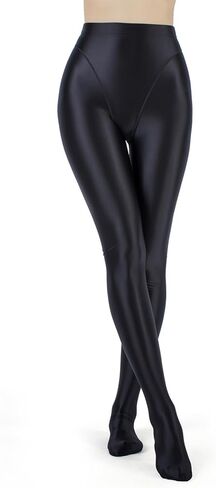 جوارب طويلة لامعة غير شفافة للنساء، سراويل طويلة ضيقة عالية الخصر، سراويل اليوغا، سراويل ضيقة للتدريب الرياضي in Kuwait