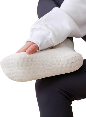 2 Pairs Pilates Socks for Women with Non Slip Grippers, Yoga Crew Socks for Barre Hospital Sticky Slipper Sock in Saudi Arabia