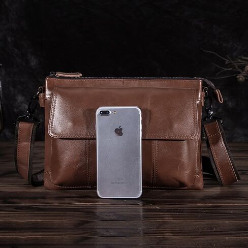 Genuine Leather Laptop Bag for Men Business Briefcase Messenger Shoulder Bag Crossbody Work Office Handbag Vintage in Kuwait
