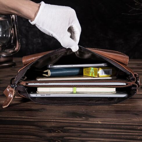 Genuine Leather Laptop Bag for Men Business Briefcase Messenger Shoulder Bag Crossbody Work Office Handbag Vintage in Kuwait