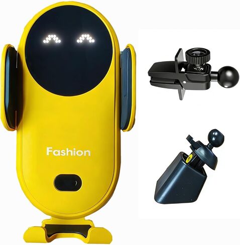 Wireless Car Charger Mount, Cute Car Phone Holder, Automatic Clamping Air Vent Dashboard Smart Phone Holder for iPhone 15/14/13/12/11//XS/XR/8, Samsung S23/22/21/20/Note 20, etc (Black) in Kuwait