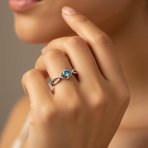 1pc Elegant Heart Of The Ocean Ring, Exquisite Ladies Jewelry, Suitable For Party Wear, The Best Choice For Gift-Giving. in Saudi Arabia
