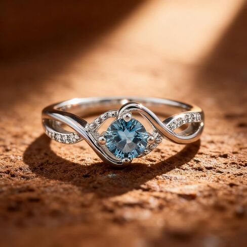 1pc Elegant Heart Of The Ocean Ring, Exquisite Ladies Jewelry, Suitable For Party Wear, The Best Choice For Gift-Giving. in Saudi Arabia