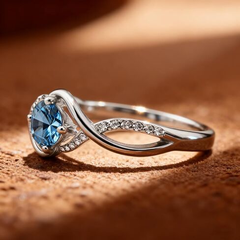 1pc Elegant Heart Of The Ocean Ring, Exquisite Ladies Jewelry, Suitable For Party Wear, The Best Choice For Gift-Giving. in Saudi Arabia
