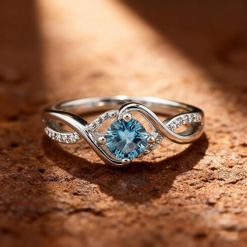1pc Elegant Heart Of The Ocean Ring, Exquisite Ladies Jewelry, Suitable For Party Wear, The Best Choice For Gift-Giving. in Saudi Arabia