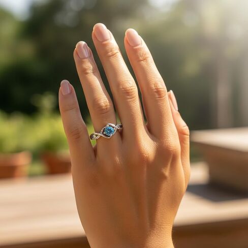 1pc Elegant Heart Of The Ocean Ring, Exquisite Ladies Jewelry, Suitable For Party Wear, The Best Choice For Gift-Giving. in Saudi Arabia