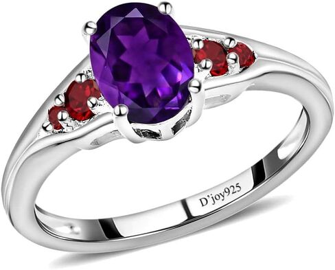تسوق LC DELIVEING JOY Garnet Amethyst Rings للنساء - خواتم عقيق من الفضة الإسترليني عيار 925 للنساء - مجوهرات جوهرة الميلاد من الأحجار الكريمة العصرية - هدايا خاتم أحمر أرجواني للنساء in Saudi Arabia
