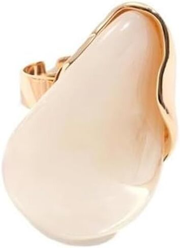 Bohemia Big Irregular Simple Puffy Resin Ring, White Red Brown Statement Acrylic Knuckle Rings for Women Vintage Y2k Aesthetic Adjustable Finger Jewelry in Kuwait