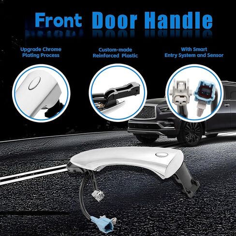 Front Exterior Door Handle Fit for Nissan Armada 2017-2024, for Infiniti QX80 2017-2024 Replace 80640-1LA0D in Kuwait
