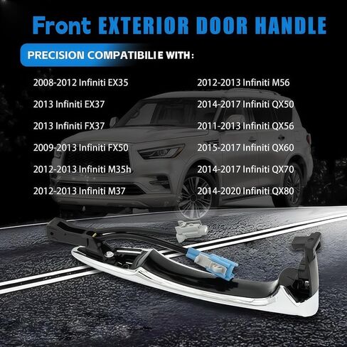 Front Exterior Door Handle Fit for Nissan Armada 2017-2024, for Infiniti QX80 2017-2024 Replace 80640-1LA0D in Kuwait