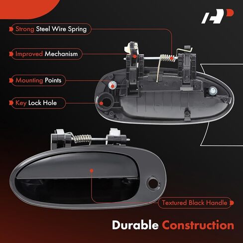 A-Premium Front Left Driver Side Exterior Door Handle with Keyhole Compatible with Kia Sephia 1998-2000, Spectra 2000-2001, Smooth Black, Replace# 0K2A1-59410XX in Saudi Arabia