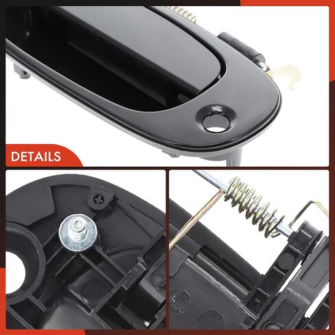 A-Premium Front Left Driver Side Exterior Door Handle with Keyhole Compatible with Kia Sephia 1998-2000, Spectra 2000-2001, Smooth Black, Replace# 0K2A1-59410XX in Saudi Arabia