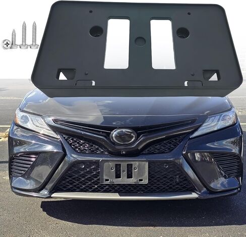 FASTCHE Front Bumper License Tag Plate Frame Bracket Holder Compatible with 2018 2019 2020 Toyota Camry SE/XSE Replace # TO1068145 5211433470 in Kuwait