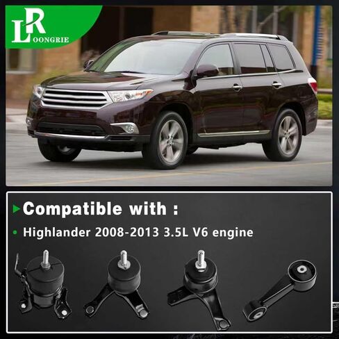 محرك المحرك Tran Mount Kit متوافق مع محرك هايلاندر 2008-2013 3.5L V6، استبدال OE A42044 A62036HY A4259 A4207 4 قطعة in Saudi Arabia