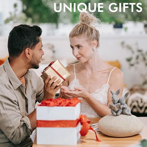 تمثال أرنب حديقة شمسي مع ضوء LED - تمثال أرنب لطيف لتزيين الحديقة الشمسية في الهواء الطلق للفناء والفناء الخلفي، وتماثيل حديقة ديكور أرنب، وهدايا أرنب عيد الفصح in Kuwait