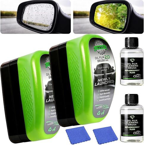 2026 ترقية الطبعة Clear Vision Glass Cleaner الإصدار 2.0، فرش زجاج السيارة الخالية من الزيت، فرشاة تنظيف فيلم زيت السيارات لنوافذ السيارة، أداة تنظيف الزجاج الأمامي للسيارات Clearvision in Kuwait