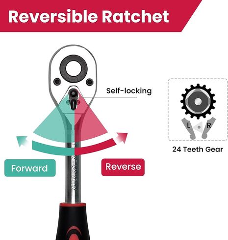 مجموعة أدوات ميكانيكا مترية، 95 قطعة 1/2 بوصة و1/4 بوصة مجموعة مقابس تأثير المحرك مع مقبض سقاطة، مجموعة مقابس عميقة وضحلة مع وصلة عالمية، مجموعة أدوات السيارات مع حقيبة للسيارة والدراجات النارية وإصلاح المنزل in Kuwait