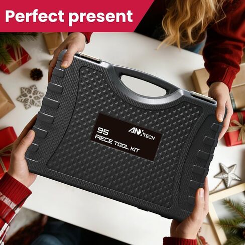 مجموعة أدوات ميكانيكا مترية، 95 قطعة 1/2 بوصة و1/4 بوصة مجموعة مقابس تأثير المحرك مع مقبض سقاطة، مجموعة مقابس عميقة وضحلة مع وصلة عالمية، مجموعة أدوات السيارات مع حقيبة للسيارة والدراجات النارية وإصلاح المنزل in Kuwait