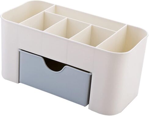 6 Compartments Cosmetics Makeup Organizer Cosmetic Storage Box with Drawer Multifunctional Makeup Desk Organizer for Home Bathroom(Green) in Kuwait