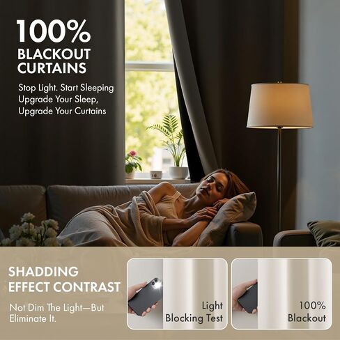 MIULEE Cream 100% ستائر تعتيم لغرفة النوم بطول 63 بوصة، طبقتين سميكتين ستائر نافذة سوداء معزولة حراريًا مع بطانة سوداء، ستائر غرفة المعيشة ذات حلقات معدنية لتقليل الضوضاء، مجموعة من لوحتين باللون العاجي in Saudi Arabia