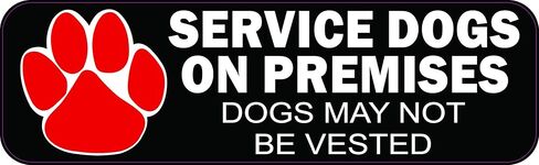 ملصق من الفينيل من شركة PosterTalk Service Dogs on Premises، مقاس 10 بوصات × 3 بوصات in Saudi Arabia