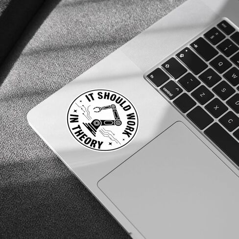3Pcs It Should Work in Theory Sticker Funny Engineering Robot Arm Gift for Mechanical Engineers It Should Work in Theory Stickers Programmers Decal for Laptop Bottle Notebook Toolbox Hard Hat 3" in Saudi Arabia