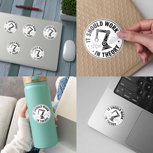 3Pcs It Should Work in Theory Sticker Funny Engineering Robot Arm Gift for Mechanical Engineers It Should Work in Theory Stickers Programmers Decal for Laptop Bottle Notebook Toolbox Hard Hat 3" in Saudi Arabia