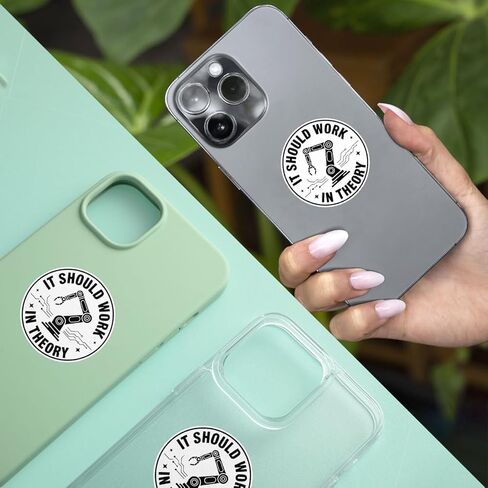 3Pcs It Should Work in Theory Sticker Funny Engineering Robot Arm Gift for Mechanical Engineers It Should Work in Theory Stickers Programmers Decal for Laptop Bottle Notebook Toolbox Hard Hat 3" in Saudi Arabia