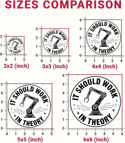 3Pcs It Should Work in Theory Sticker Funny Engineering Robot Arm Gift for Mechanical Engineers It Should Work in Theory Stickers Programmers Decal for Laptop Bottle Notebook Toolbox Hard Hat 3" in Saudi Arabia