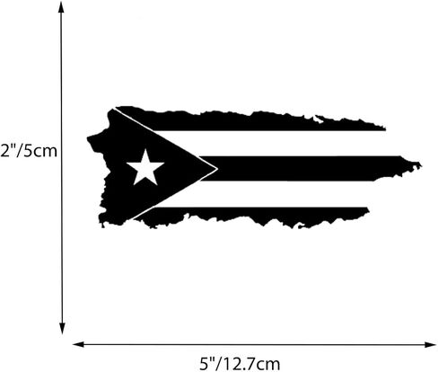 ملصق فينيل مطبوع عليه علم خريطة بورتوريكو للسيارات وسيارات الدفع الرباعي والشاحنات عبوة من قطعتين in Kuwait