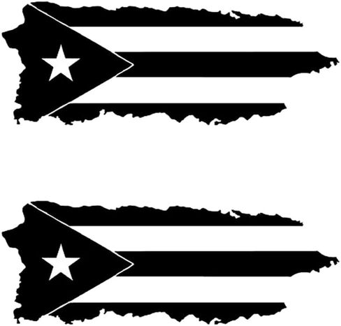 ملصق فينيل مطبوع عليه علم خريطة بورتوريكو للسيارات وسيارات الدفع الرباعي والشاحنات عبوة من قطعتين in Kuwait