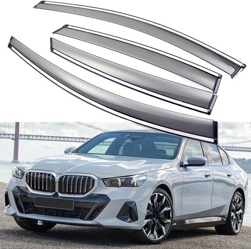 Wind Deflectors Rain Guards Compatible with BMW 5 Series Sedan 530i 540i 550e 2024 2025, Sun Shield Window Visors, Tape-On 4 pcs in Kuwait