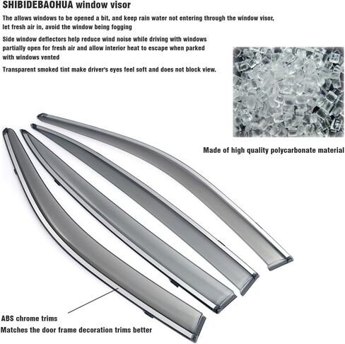 Wind Deflectors Rain Guards Compatible with BMW 5 Series Sedan 530i 540i 550e 2024 2025, Sun Shield Window Visors, Tape-On 4 pcs in Kuwait