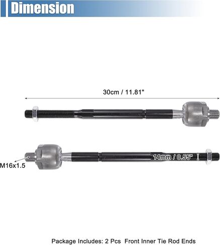 X AUTOHAUX 2pcs Front Inner Tie Rod Ends Kit Suspension Steering Tie Rod End for Ford Explorer for Ford Police Interceptor Sedan Drag Link No.EV800893 in Saudi Arabia