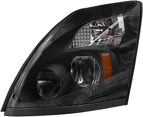 مجموعة المصابيح الأمامية LED متوافقة مع 2004-2014 فولفو VNL أسود LED عالي/منخفض الشعاع للمصابيح الأمامية جانب السائق وجانب الركاب in Saudi Arabia
