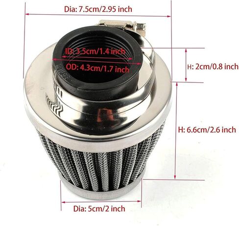 Compatible with New 35mm Air Filter Cleaner Fit for Honda 50cc 70cc 90cc 110cc Xr50 Crf50 ATV Dirt Bike Pit Bike Dune Buggy Buggy Four Wheeler Quad Bikes in Kuwait