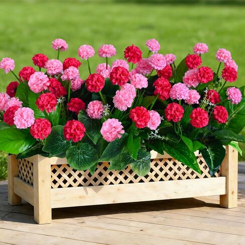 10Pcs Artificial Flowers for Outdoors UV Resistant，6Pcs Colorful Fake Mums Flowers and 4Pcs Outdoor Faux Plants Weatherproof Fake Plants Flowers for Indoor Outdoor Front Door Garden Proch in Kuwait