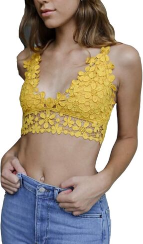 Womens Crochet Daisy Longline Bralette in Saudi Arabia