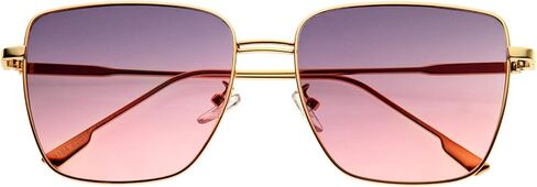 zeroUV - Sleek Retro Inspired Oversized Metal Square Sunglasses D308 in Saudi Arabia