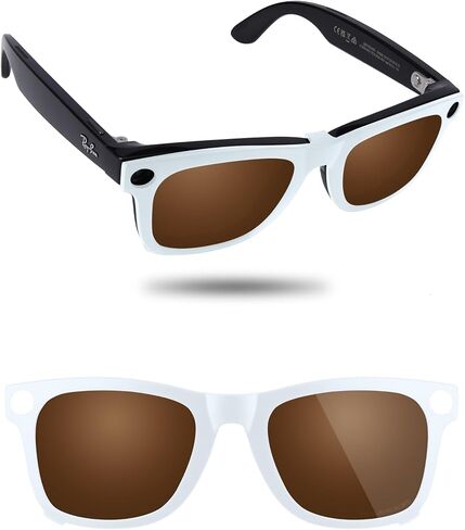 Polarized Clip-On Sunglass for Ray-Ban Meta Wayfarer RW4008 & Gen 2 RW4012(53-22), Discoloration Clip Protect Your Eyes in Kuwait